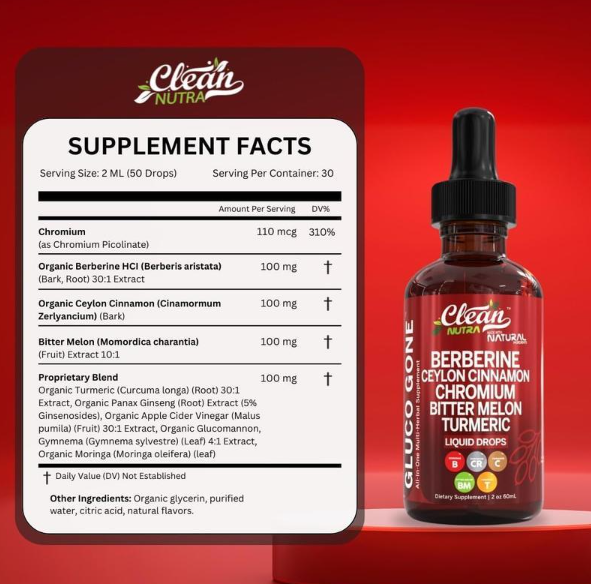 Organic Ceylon Cinnamon Berberine Liquid Drops Supplement